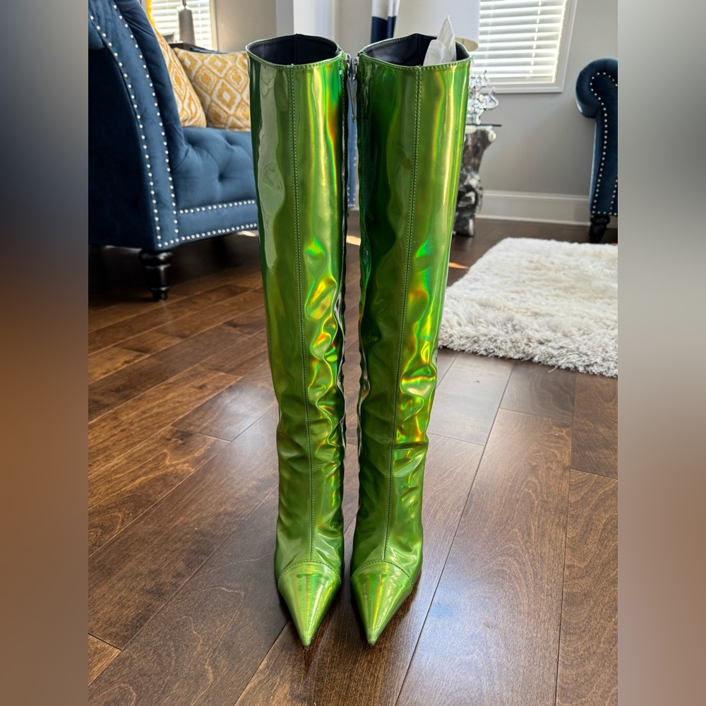 Alexander Vauthier Green Knee-High Boots